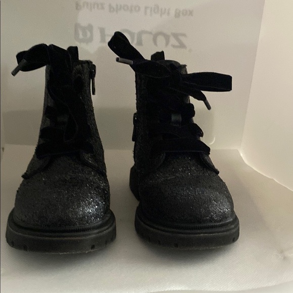 Cat & Jack Black Combat Boots Rugged Style - Picture 1 of 4